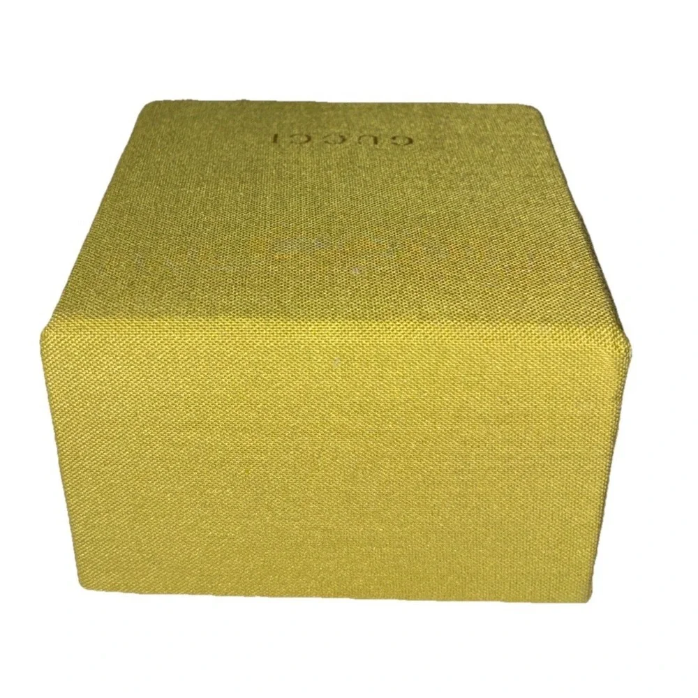 Gucci Gift Box Green Fabric Purple Interior Ring Jewelry Small 3x3x2.25